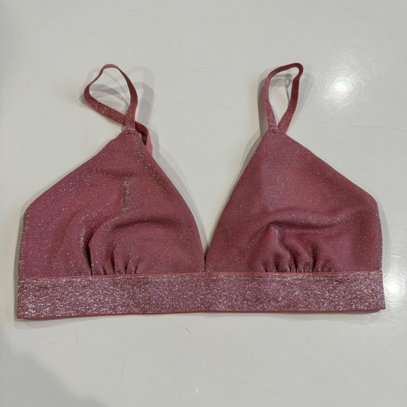 Colsie Pink Metallic Shimmer Bralette - Picture 2 of 7
